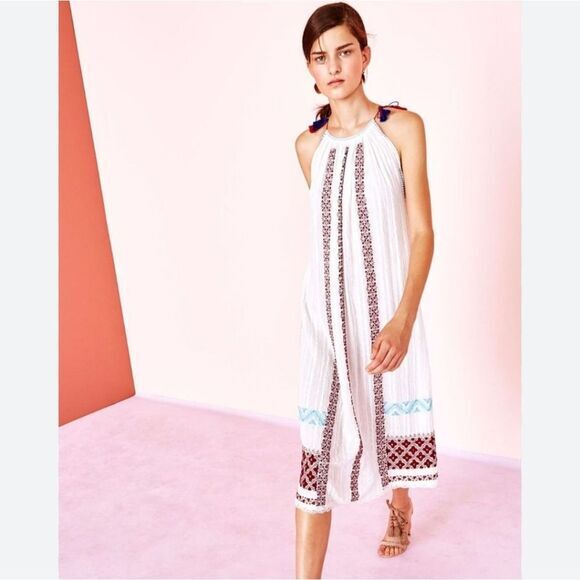 Ulla Johnson NWT Siran Dress White Midi Embroidered Boho Chic MSRP $495 sz 4 - S - Picture 1 of 14